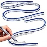 2 Stück Flexibles Kurvenlineal, Kurvenlineal Nähen Profi Flexibles Lineal 30cm & 60cm Kunststoff Lineal, Kurvenlineal Flexibel Maß Werkzeug Weiche Lineal für Maß/Kleiderdesign/Zimmerei/Zeichnung