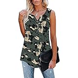 Briskorry Frauen Blusen Sommer Tank Top Bedruckter Rundhalsausschnitt blusentops Damen ärmellos blusen Damen Kurzarm elegant blusenshirt Damen blusentop