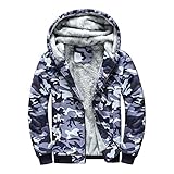 Zytyeu Winterjacke Herren Langarm Verdicken Camouflage Jacke Herren Camping Bergsteigen Angeln Outdoor Sweatjacke Herren Plus Samt Warm Fleecejacke H