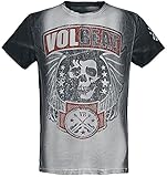 Volbeat Skull and Stars Männer T-Shirt hellgrau/schwarz XL 100% Baumwolle Band-Merch, B