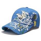 BAOZENGMUY Herren Kappe Cap Paillettenbestickter Schmetterling Bestickte Baseballmütze Lippenstift Gezeitenhut Damenmütze Verstellbar B