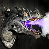 ZNKITES 3D Wandmontierte Dinosaurier Skulptur Büro Dekor Wandkunst Leben-ähnliche Wand Bursting Dinosaurier Büste mit Glow Spray Fiction Halloween Dekorationen Wohnkultur for Männer Kinder Geschenk