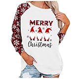 Weihnachten Hoodie Damen Oberteile Damen Sommer t-Shirt Rollkragenpullover schulterfrei Damen tie dye Pullover Kleid Bauch kaschieren Damen t-Shirt Langarm Damen Pullover XXL Oberteile Damen lang