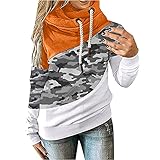 EMATOP Rollkragen Pullover Damen Sweatshirt Farbblock Pulli Kapuzenpulli Casual Mode Sweatjacke mit Kapuze Herbst Winter Hoodies übergangsjacke Warm Bequemes Oberteil Elegant Jacke Lang