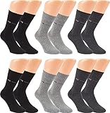RS. Harmony Business-Socken mit Design für Herren, Komfortbund ohne Gummidruck, extra feiner Stoff und sehr flache Zehennaht durch Handkettelung, 6 Paar, grau, anthrazit, schwarz mit Motiv, 47-50