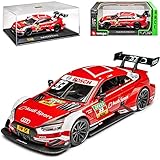 A*u*d*i A5 RS5 F5 II RS5 DTM Rene Rast Meister 2018 Coupe Rot 2. Generation Ab 2016 mit Sockel und Vitrine 1/32 Bburago Modell Auto mit individiuellem Wunschk