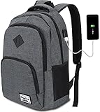 YAMTION Laptop Rucksack,Rucksack Herren mit USB-Ladeanschluss Schulrucksack Jungen Teenager mit 15,6 Zoll Laptopfach für Arbeit Schule Reise,35L