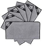 washly Putztücher I graue Mikrofasertücher für den Haushalt I Ultra saugstarke & fusselfreie Putzlappen I extra Dicke Mikrofaser-Reinigungstücher I Oeko-TEX-Standard I 30x30cm I 6er-Pack