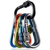 2020 Neu Mini Schlüsselanhänger Karabiner, Zalava 6 farben Karabiner mit Schraubverschluss Mehrfunktionale Karabinerhaken für Camping, Angeln, Wandern Oder R