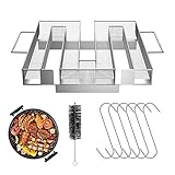 Kaltrauchgenerator Kaltrauch Kaltraucherzeuger für Food, Meat, Grill, BBQ, Kalträuchern Räucherofen Cold Smoke Generator mit 6 Fleischhaken + 1 Reinigungsbürste (22,3*20,4*4,4cm)