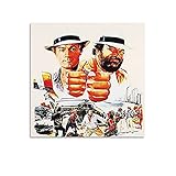 Wandkunst Gemälde für Heimdekoration, moderne Kunstwerke für Bett, Wohnzimmer, Dekoration, Terence Hill Bud Spencer, Filmposter auf Leinwand, 40 x 40