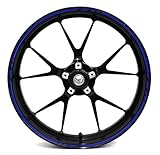 Felgenrandaufkleber GP-Design 16 Teilig Komplett-Set -Finest Folia passend für 17 Zoll & 16' 18' 19' Felgen Motorrad Auto Fahrrad MR001 (Blau)