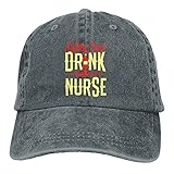 116 Safety First Drink with A Nurse Soft Casquette Cap Fashion Hat Vintage Adjustable Jeanet Baseball Caps Unisex Schwarz, Deep Heather, O