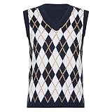 Ocuhiger Damen Cotton Sweaters Pullovers Bluse Tops Oberteile Tops Strickpullovers Jumpers Ärmelloses Tanktop Mit V-Ausschnitt Blau S