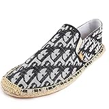 Kentti Herren Comfort Canvas Slip auf flachen Espadrilles Schuhen Schwarz 42 EU