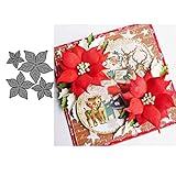 Lai-LYQ Metall Stanzformen Prägeschablonen,Weihnachtsstern Blume Scrapbooking Schablonen DIY Papier Karten Album Handwerk S
