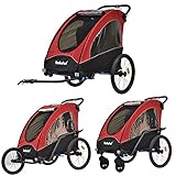 Kinderfahrradanhänger Aluminium Fahrradanhänger Jogger 2in1 Anhänger Kinderanhänger 702-D01 ROT
