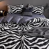 AIWQTO Leopard Baumwolle Bettbezug,Ultra Soft Bequem Atmungsaktiv Bettbezüge Sets,Simple Durable Bettwäsche-Sets Mit Eckkrawatten Für Alle Jahreszeiten-C Twin 150x200cm(59x79inch)