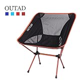 OUTAD Klappstuhl bequemer Strandstuhl Freizeitstuhl Camping Stuhl Outdoor Faltstuhl für Angeln, Picknick und Camping im Freien robustes 600D Oxford Gewebe Maximale Lager 150kg (orange)