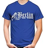 Berlin Ehre & Stolz Männer und Herren T-Shirt | Fussball Ultras City Geschenk | M1 FB (Blau, M)