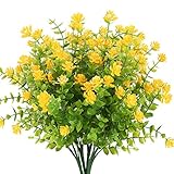 ZLXIONG 4 x künstliche Blumen aus Kunststoff für den Innen- und Außenbereich, Hängepflanzen, für Zuhause, Küche, Büro, Hochzeit, Garten, Dekoration, Lysimachia, Gelb