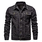 Herbst Und Winter Casual Fashion Herren Revers Einfarbig Langarm Einreihige Jeansjacke Regular Slim Pocket Jeansjacke H