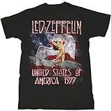 Led Zeppelin Herren Ledzeppelin_Stars N Stripes Usa '77_Men_bl_ts: M T-Shirt, Schwarz (Black Black), M