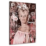 Kunstgestalten24 Leinwandbild Brigitte Bardot Vintage Wandbild Kunstdruck Übergröß