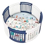 KEJSNDXC Laufställe, tragbare leichte Faltbare Laufgitterplatten und -türen für Kinder, tragbare Spielplätze, waschbare Innen- und Außenspielplätze, offene Krabbel-Aktivitätszentren für den L
