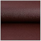 Kunstleder Stoff Microfaser Stoff Lederstoffe zum Beziehen Eckbank Lychee-Textur für Barhocker Polster Sofabezug Naehen Polsterstoffe Meterware FüR StüHle (Size:1x1.4M/3.3x4.6FT,Color:Brown)