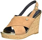 Tommy Hilfiger Damen E1285DEL 6B Offene Sandalen mit Keilabsatz, Braun (Summer Cognac 929), 40 EU