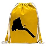 Kiwistar - Eritrea Umriss Kontur Turnbeutel Fun Rucksack Sport Beutel Gymsack Baumwolle mit Ziehg