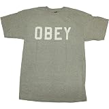 Obey – T-Shirt COLLEGIATE OBEY – Heather Grey Gr. M, Grau - G