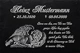 LaserArt24 Schiefertafel mit wetterfester Lasergravur des Motives Grabstein-023 und Ihrem Text/Daten in der gewünschten Schriftart z.B. als Grabplatte auf das Grab oder als Gedenkentafel für Z