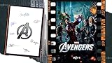 The Avengers Filmposter und Autogramm, Chris Evans, Robert Downey Jr, Chris Hemsworth, Mark Ruffalo, Scarlett Johansson, Jeremy Renner, Tom H