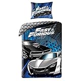 Halantex Fast & Furious Bettwäsche Set 140x200 + 70x90 cm 100% Baumw