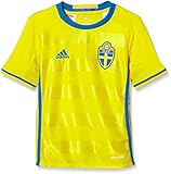 adidas Kinder UEFA Euro 2016 Russland Auswärtstrikot Replica Kurzarm Heimtrikot, Yellow/Bright Royal, 140