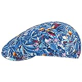 LIERYS Tropical Blue Flatcap Schirmmütze Schiebermütze Baumwollcap Herren - Made in Italy mit Schirm, Futter Frühling-Sommer - 58 cm b