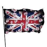 Fahne 3x5 Fuß, Fahnen mit Metall Knopfloch, Einfach zu Zerlegen, Wetterfeste, Anti-Fading-buntes Flaggen-Banner, Flaggen Geeignet für Innen- und Außenbereich Feiertagsfeier, England-Flagg