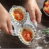 SARE HOME Stainless Steel Dumpling Mold Double-Head Dumpling Machine Household Dumpling Machine Dumpling Making Tools DIY Kitchen Tools (A)