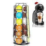 MeeliCafe Dolce Gusto Kapselhalter Rotierend für Dolce Gusto Kaffee Pod, Drehbar Kaffee Kapselständer für 24 Kapseln, Dolce Gusto Kapselspender Zubehö