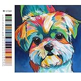 RICUVED DIY Ölgemälde nach Zahlen Kit, Leinwand Ölgemälde Kit für Kinder & Erwachsene, Malen nach Zahlen Ölgemälde Kit Hund für Home Wall Decor 40,6 x 50,8