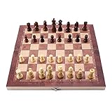 JISKGH 3 im 1 Internationales Holz Schach Spiel Brett Spiele Schach Back Gammon EntwüRfe Unterhaltung