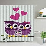Cartoon Tier Duschvorhang Nette Alpaka Eule Flamingo wasserdichte Kinder Badezimmer Wohnkultur Hängende Vorhänge S.13 90x180