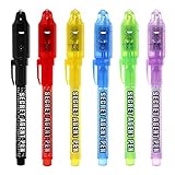MALEDEN Spionagestift mit Zauberstiften für Kinder, die mit UV-Licht reagieren, für geheime Nachrichten und als Partyspaß - 6p