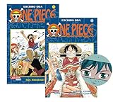 Manga-Bücher-Set: One Piece Band 1 (Das Abenteuer beginnt) + Band 2 (Ruffy Versus Buggy, der Clown) mit Sticker | Anime-Serie ab 10 J