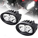 BeiLan 2Pcs Zusatzscheinwerfer Motorrad LED,Scheinwerfer Motorrad,Nebelscheinwerfer Motorrad Schwarz,LED Arbeitsscheinwerfer,Spotlicht Lampe 12V 24V 20W 1800LM Cree 6500