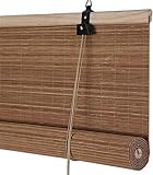 WGFGXQ Rollläden Bambusvorhang Rollläden Jalousien Natürliche Reed Vorhangschirme Retro Dekorativer Vorhang Sonnenschutz für den Innenbereich im Freien anpassbar (Farbe: A, Größe: 135x300cm)