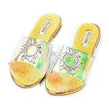 Cape Robbin Frozen Jeweled Sandalen Hausschuhe Slides für Damen, transparent Damen Pantoletten Slip On Schuhe, (Meerjungfrau-Türkis), 37 EU
