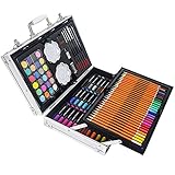 YRHome 145pcs Malset Zeichenset Buntstifte Set Malkoffer Malset Kinderspielzeug für Kinder Wasserfarbe Wachsmalstifte Wasserfarben Ölpastell Spielzeug Geschenk